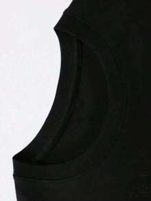 Men's Black Airplane Printed Short Sleeve T-Shirt Summer New Release - 黑色 - 查看 4