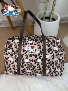 1pc Sanrio Hello Kitty Official Collaboration Travel Bag, Pink Polka Dot Large Capacity Gym Bag, Storage Bag, Ideal Gift For Travel, Short Business Trip, Workout, Outdoor, And More Travel Essentials Holiday Vacation Bag Luggage Suitcase Travel Bag For Women - Multicolor - View 6