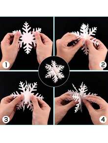 12 件/套圣诞雪花花环，3D 雪花装饰，圣诞树雪花花环，3D 冬季雪花花环，冬季、圣诞节、生日、婚礼悬挂雪花装饰