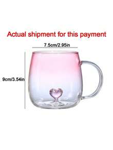 Heat Resistant Borosilicate Glass Coffee Mug With Strap, Featuring An Internally Carved Heart Design, Elegant Romantic Style Of Utensils For Tea, Latte, Cappuccino, Milk, Juice, Unique And Special Gift Idea For Valentine's Day, Birthday Or Wedding Anniversary, Ideal For Home, Kitchen And Office Use,Perfect Birthday Anniversary Valentine's Day Christmas Halloween Teacher's Day Graduation Return To School Thanksgiving Surprise
