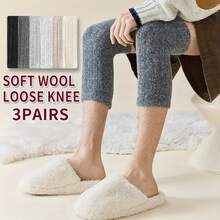 1双装 - 羊毛及膝袜冬季保暖长腿套男士保暖加厚双针保护膝盖防寒防冻适合体重176-484磅的男士 - 彩色 - 查看 1