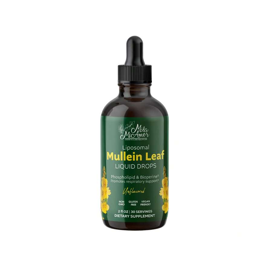 Mullein Drops For Lungs | Mullein Leaf Extract Supplement | Lung & Bronchial Cleanse For Smokers | Respiratory Health Support | Made In USA | 2 Floz - 姓名 - 查看 1