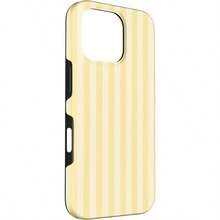 Yellow Stripes Pattern Film Phone Case For IPhone 16/15/14/13/12 Pro Max 14 15 16 Plus 11 Thickened Double-Layer TPU+PC Material Two-In-One Shockproof And Drop-Proof Protective Shell Provides Solid Protection Holiday Birthday Gift - 磨砂面二合一 - 查看 6