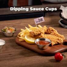 Stainless Steel Dipping Sauce Cups, Reusable Metal, Commercial Grade Individual Sauce Bowls For Ketchup, Salsa, Dips - Silver - View 4