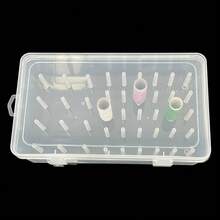 42 轴缝纫线整理器 - 耐用、可上锁的透明储物盒，适用于刺绣和缝纫配件、便携式缝纫工具储物盒、设计。