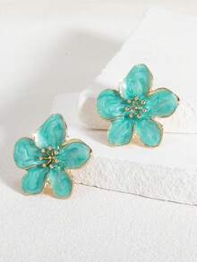 1 Cặp hoa tai đính đá 5 cánh màu trắng, hồng, đỏ hồng, cam sang trọng, thanh lịch và quyến rũ dành cho nữ, phù hợp để đeo hàng ngày/đi nghỉ vào mùa xuân/hè - Hoa tai hoa sứ 5 cánh - Xem 11