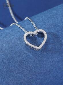 Hihho قلادة قلب مرصعة بالزركونيا المكعبة اللامعة قطعة واحدة، هدية مجوهرات أنيقة للنساء