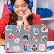 50PCS Multicolor Modern Science Stickers For Kids & Teachers, Decorative & Educational, Laptops, Back To School Stickers For Scrapbooking, First Day Of School Classroom Rewards Decorations Gift Decals - Pink - View 8