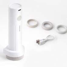 JINER 1 pièce Pompe à air électrique pour sacs de rangement sous vide, pompe de sac de rangement sous vide pour compression de couettes, couvertures, vêtements, cadeaux de Noël, sacs non inclus - Blanc - Voir 2