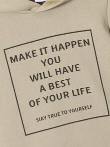 2pcs/Set Boys' Casual Hoodie Sweatshirt With Letter Print And Matching Sweatpants, Spring/Autumn