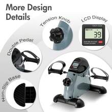 Exercise Bike ,Stationary Bikes For Home Exercise Equipment ,Adjustable Mini Exercise Bike Pedal Exerciser Arm Leg Cycle Machine Resistance,Under Desk Bicycle Trainer With LCD Display - Blue - View 5