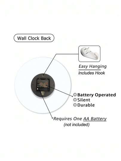 1PC able Geometric Wand Clock, Silent Non Ticking Home ation Moderne Living Room Klok Battery Powered, Bedroom, Dining Room, Kitchen, Farmho Office Quartz Clocks view 8