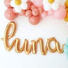 16 Cursive Letter Balloons, Script Letter Balloons, Custom Name Balloons, Custom Letter Balloons, Custom Phrase Balloons, Personalized BirthdayDefault Golden Balloon - Rose Gold - View 6