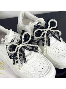 2个/1对 优雅蕾丝仿珍珠蝴蝶结鞋夹 - 耐用塑料材质，镂空设计 - 女士理想礼物，适用于高跟鞋、运动鞋和休闲鞋，鞋履配件 | 优雅蝴蝶结设计 | 耐用塑料装饰，鞋履配件，礼物，母亲节礼物，卧室装饰，花园装饰，厨房装饰，夏季，海滩，旅行必备，房间装饰，软萌，毕业季 - 彩色 - 查看 7