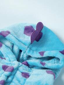 PETSIN 1pc Pet Clothes For Cats And Dogs, Universal Apparel With Leash Hook, Cute Short Dragon Hoodie With Horns For Small Dogs - Floral Dinosaur