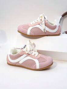 A Stylish Children's Sports Shoe Suitable For Both Boys And Girls, Available In Multiple Colors, Lightweight And Fashionable, With Side - Positioned Hook And Loop Design. - Pink - View 6