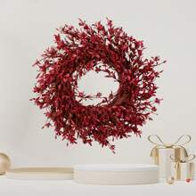 1pc Halloween Artificial Plant Wreath, DIY Decorative Wreath, 3 Color Options, Can Be Hung On Home Entrance, Living Room Wall, Decorate Bedroom, Office, Create Holiday Atmosphere, Suitable For Halloween, Thanksgiving, Autumn Harvest Festival, Maintenance-Free