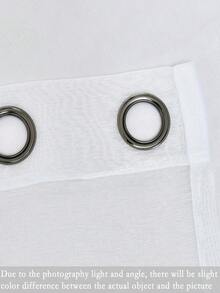 1 件多功能白色薄纱窗帘，轻盈，质地细腻，透气，半透明，风格清新，适用于阳台和卧室 - 白色 - 查看 3