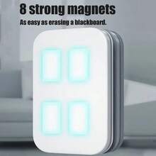 双面磁性玻璃清洁器 - 非电动手动玻璃清洁器，适用于高层建筑，采用强磁吸附设计，可安全清洁厚度达 0.5 英寸的单层玻璃 - 室内外均可使用，内外磁性玻璃清洁工具 - 彩色 - 查看 6