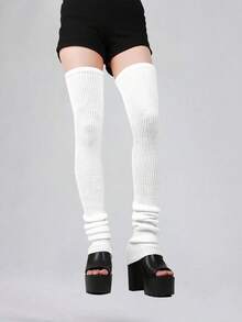 1 đôi tất dệt kim sọc dọc cao đến giữa bắp chân/đầu gối dành cho nữ, có nhiều màu sắc và kích cỡ, thích hợp để mặc hàng ngày, dự tiệc, hẹn hò và biểu diễn trên sân khấu, Y2k, ấm áp - Nhiều màu - Xem 9