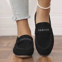 1 Paar Damen Retro Loafer, Obermaterial aus Wildleder mit bedruckter Ketten-Dekoration, atmungsaktiv & bequeme Slip-On Flache Schuhe, geeignet für Partys, Dates, Tänze, Alltag Lässig, Strand, Innenbereich, Campus Tragen