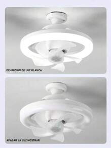 Ventiladores de Techo con Luces, 9.8 Pulgadas, Iluminación Regulable con Remoto y Temporizador, 6 Velocidades Ventilador de Techo de Perfil bajo para Dormitorio - Blanco - Ver 4