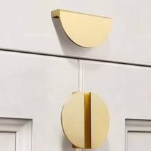 美式半月形橱柜抽屉把手橱柜旋钮铝制家具把手金色黑色半圆形哑光拉手