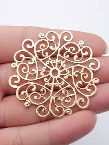 2 件/包 55x52 毫米曼陀罗图案吊坠，适用于 DIY 珠宝制作 DIY 耳环、项链、手链、钥匙扣制作