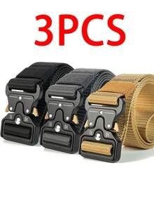 3 pièces/2 pièces/1 pièce Ceinture tactique de sport extérieur pour hommes, sangle en nylon multifonctionnelle avec boucle à dégagement rapide, accessoires d'équipement de randonnée et de camping, accessoires de sport, un excellent cadeau pour l'automne, l'Halloween, l'automne-hiver. Convient aux adolescents, aux jeunes, aux hommes, aux tenues décontractées, aux activités de plein air, aux vacances, aux cadeaux de remise de diplôme, d'anniversaire, pour un usage quotidien - Multicolore - Voir 13