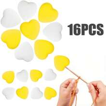 6-16pcs Silicone Heart-Shaped Knitting Needle Protectors, Knitting Accessories And Supplies For Beginners, DIY Crafts, Knitting And Crochet Tools, Needle Tip Covers In Lavender Purple, White, Grass Green, Cream, Rose Pink, Turquoise Blue - Multicolor - View 54