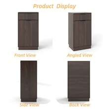 Tilt Out Trash Cabinet/Free Standing 10 Gallon Recycling Trash Can Cabinet / With Wave-Textured Hideaway Drawer&Pull-Out Bin/With Negative Ion And Deodorizing Function/ For Kitchen, Living Room - Quả óc chó - Xem 10