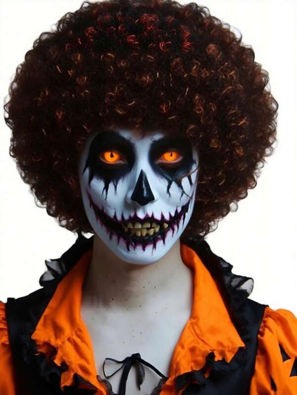 Curly Wig: Perfect For Halloween & Cosplay. Rich Brown Curls Add Wild Charm. Great For Scary Costumes Or Themed Parties. Durable Fibers, Adjustable Cap Fits All