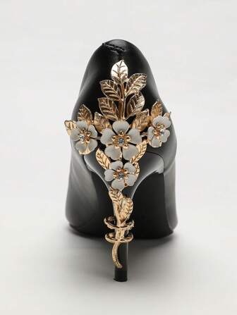 2pcs New Style Luxury Flower Heel Decorations, Suitable For High Heels, Sandals, And Flats, Weddings And Graduation Season