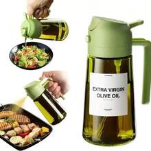 1PCS Barbecue Sprayer, Spray Bottle, Premium Olive Oil Sprayer Oil Pot, Light Resistant 2-In-1 Premium Glass Bottle Body, Can Spray Or Pour, Suitable For Barbecue, Kitchen, Outdoor, Label Stickers, Multiple Color Choices - màu xanh lá - Xem 2