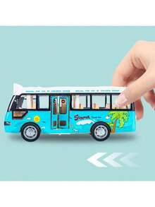 Autobús interactivo de la ciudad para niños con luces y sonidos, vehículo de juguete de plástico con retroceso, perfecto para el tiempo de juego de los niños, regalos de vuelta a la escuela - Multicolor - Ver 4