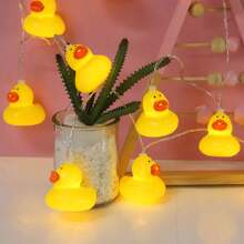 1 Peça Luzes de Corda LED em Formato de Pato Amarelo, Adequado para Quarto, Sala de Estar, Festa de Aniversário, Decoração de Evento Festivo