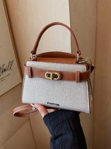 New Autumn/Winter High-End Niche Design Contrast Color Mini Metal Buckle Handbag, Shoulder Bag, Crossbody Bag