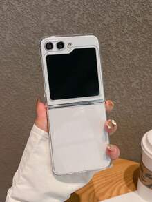 1pc Transparent Folding Phone Case, Glossy Phone Case, Folding Screen Phone Case, Suitable For Samsung Z FLIP 3/4/5/6/7/Z FOLD 3/4/5/6/MOTO RAZR 40/40 ULTRA/50/50 ULTRA/60 ULTRA - 無色 - 查看 1