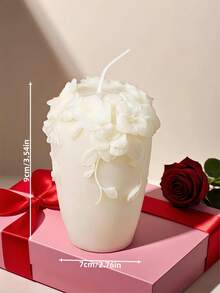 Nordic Art Scented Candles, Creative Home Fragrance Souvenirs, Rattan Floral, Peony Flower Shaped Candle Decor, Ins Style White Cylindrical Candle Decor, Suitable For Valentine's Day, Daily Use, Gifts, Weddings, Souvenirs, Picnics, Parties, Ramadan, Easter, Christmas, Halloween, Dining Table Decor, Etc. - Multicolor - View 8