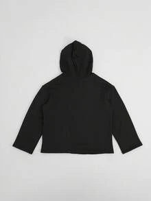 Women's Solid Color Thermal Lined Hooded Cardigan Jacket, Warm Outerwear Suitable For Autumn/Winter