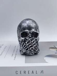 1 Stück Harz Drei Weise Schädel Statue, Halloween Horror Thema Dekoration, Sehe kein Böses, Höre kein Böses, Sage kein Böses Schädel Figur, geeignet für Wohnzimmer Schreibtisch Heimdekoration, Halloween Party Requisite, Innen-/Außenbereich Schreibtisch, Eingangsbereich, Büro, Schlafzimmer Dekoratives Kunstwerk