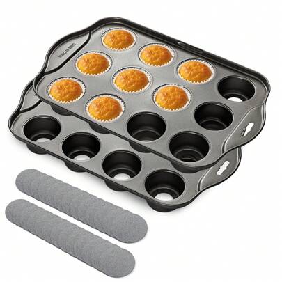 12 Cups Mini Cheesecake Pan Non Stick Muffin Tray With Removable Bottoms Perfect For Individual Cheesecakes Cupcakes Puddings Tarts Easy Release Baking Tin