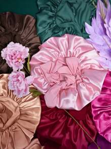 1pc Luxurious Satin & Silk Bonnet For Sleeping - Adjustable Comfort Fit With Tie Band - Unisex Night Hair Protection For Men & Women Home Bathroom Decor Spring Summer Autumn Winter Shower Towels For Beauty Salon, Hotel Sports,Home Essentials, Towel, Skin Care