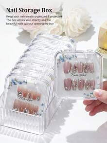 Beautizon Nailartlab 2件/6件/28件美甲收納展示盒套組，附雙面黏貼條，極簡透明美甲盒，美甲配件展示盒，無縫美甲配件黏貼條，美甲配件背景卡紙，適用於美甲沙龍用品 - 彩色 - 查看 3