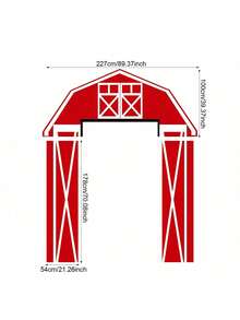 3pcs Farm Animal Theme Party Decorations, Red & Pink Barn Door Banners, Barn Door Backdrop, Farm Birthday Party Supplies, Suitable For Baby Shower, Family Gathering, Christmas Party - Multicolor - View 9