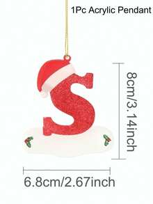 1pc Christmas Tree Decoration Letter Pendant 26 Letters Acrylic Pendant Xmas New Year Decor Ornament Home Holiday,Christmas Tree Ornaments For Ornament Personalized,Christmas