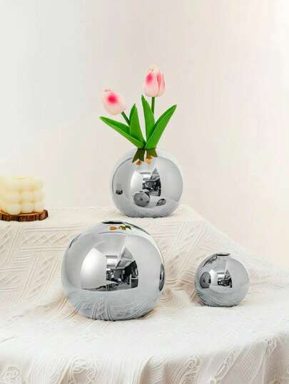 Jarrón esférico decorativo de estilo nórdico, jarrón moderno esférico para el hogar, centro de mesa de comedor, boda, restaurante, oficina, sala de estar