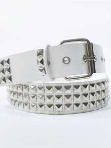 1 Stück Herren Niet Gothic Stil Schnallen PU Leder Gürtel Herbst, Herbst-Winter Accessoires, geeignet für Teenager, Jugendliche, Herren, Lässig, Outdoor, Sport, Urlaub, Abschlussgeschenke, Geburtstag, Alltagskleidung