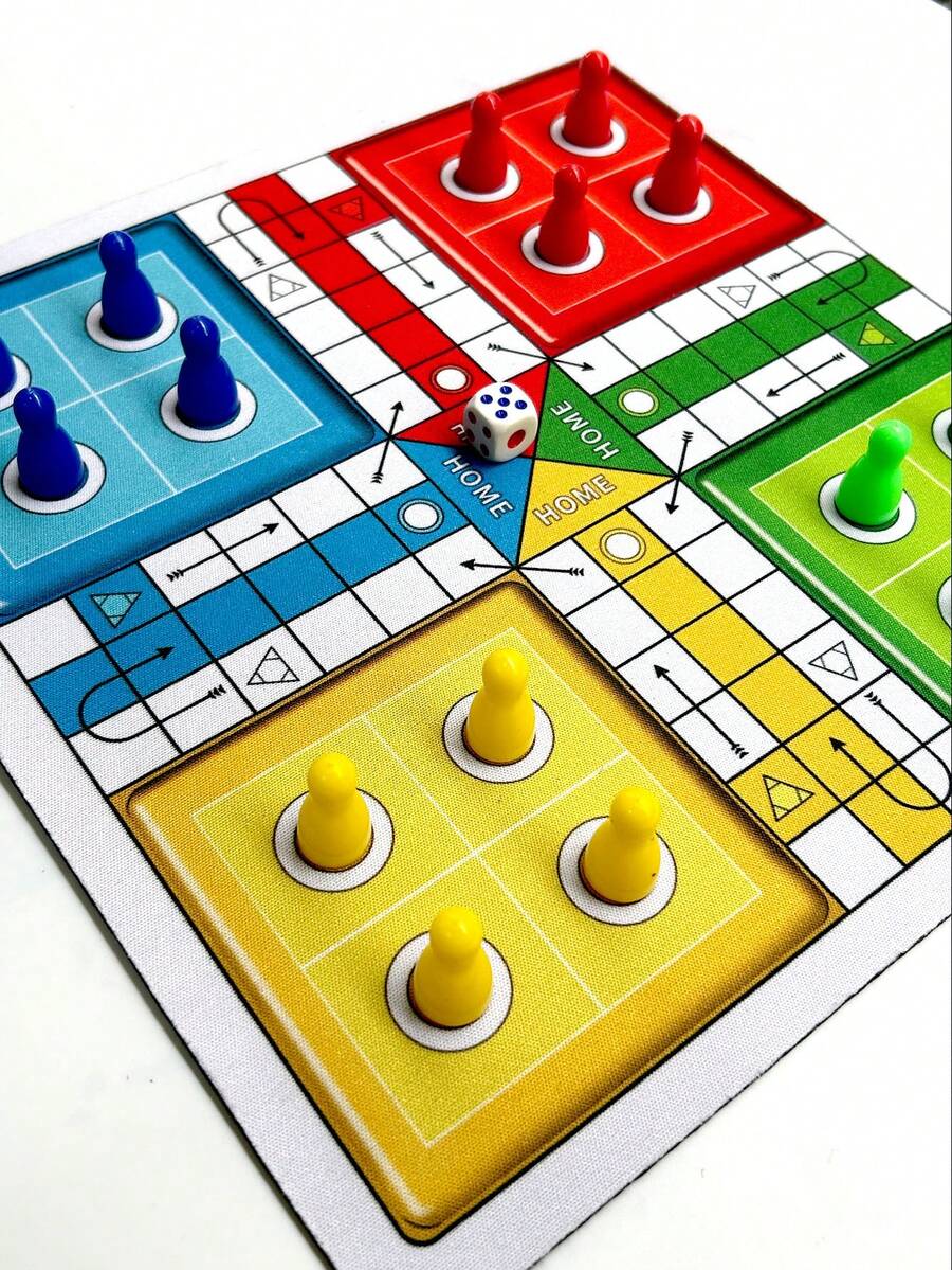 LUDO Game Classic Dice Game For 2-4 Travel Board Game Set Interactive Board Game Suitable For Family Christmas Halloween Game Night