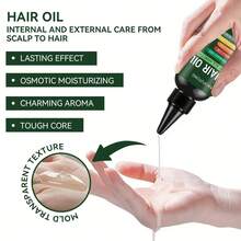 100ml Bottle 7-In-1 Hair Treatment Oil With Castor Oil + Banana Oil + Pumpkin Seed Oil + Peppermint Oil + Biotin + Keratin Moisturizing & Hydrating, Gentle Formula To Repair Dry, Frizzy Hair For All Hair Types & Scalp, Unisex Hair Supplies Hair Care - màu xanh lá - Xem 10